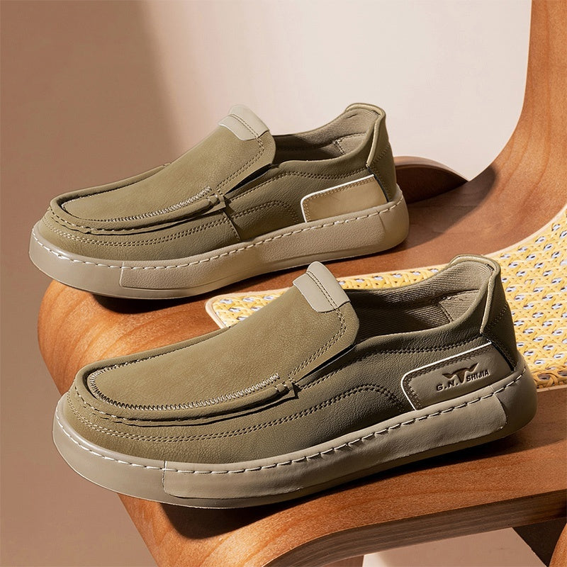 Men's One Pedal Autumn Fashion All-match Casual Leather Shoes