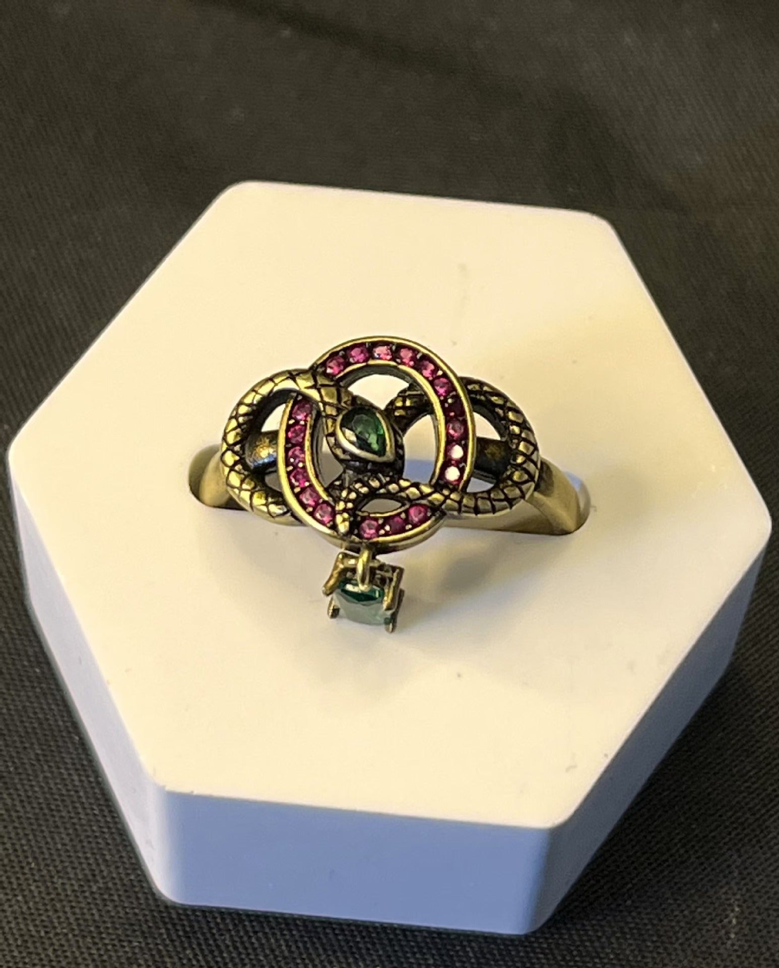 Xiao Vintage Snake Electroplated Black Gold Ring