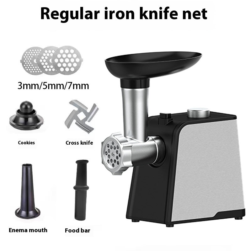 Small Household Multi-functional Stainless Steel Automatic Sausage Meat Grinder Meat Mincer Minced Pepper Garlic Paste