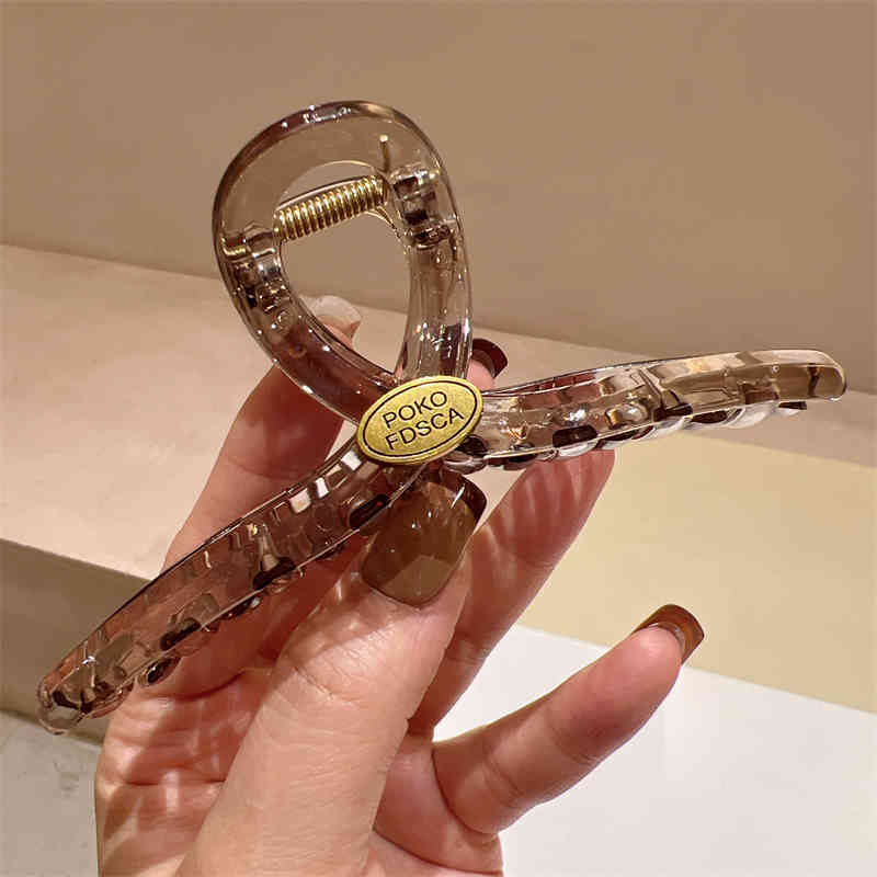 Distressed Ancient Gold Oval Autumn Tea Brown Big Hair Claws