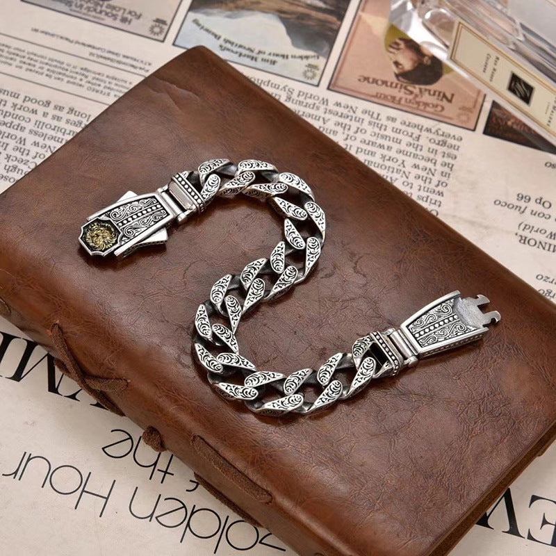 Retro Flying Car Style Domineering Lion Bracelet For Men