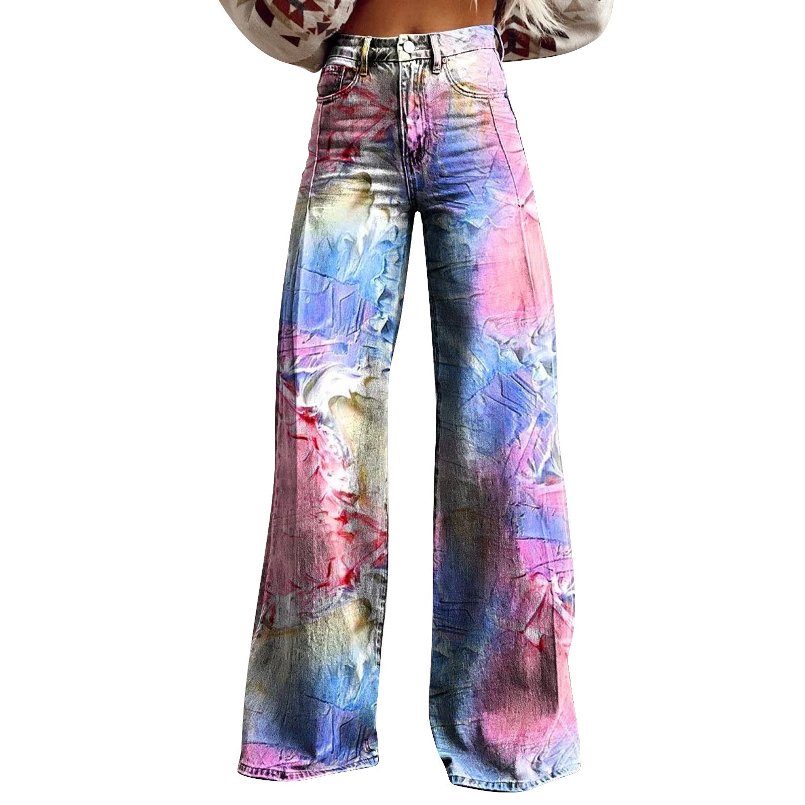 Trendy Flared Denim Jeans Made From Pure Cotton For Women