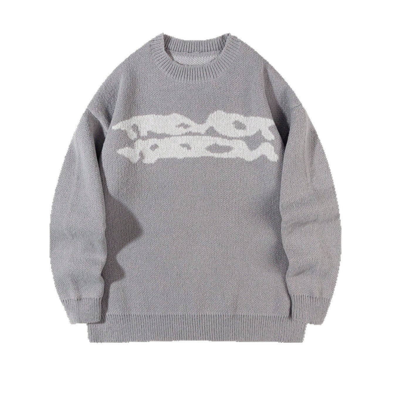 Loose Geometric Jacquard Pullover Knitted Sweater