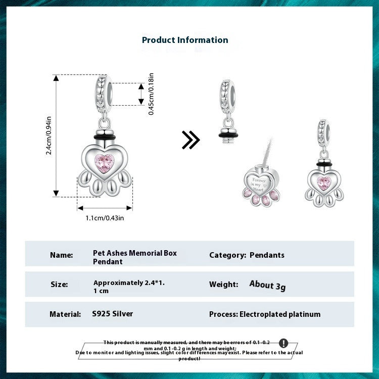 Heart Zircon DIY Bracelet Pendant Charm
