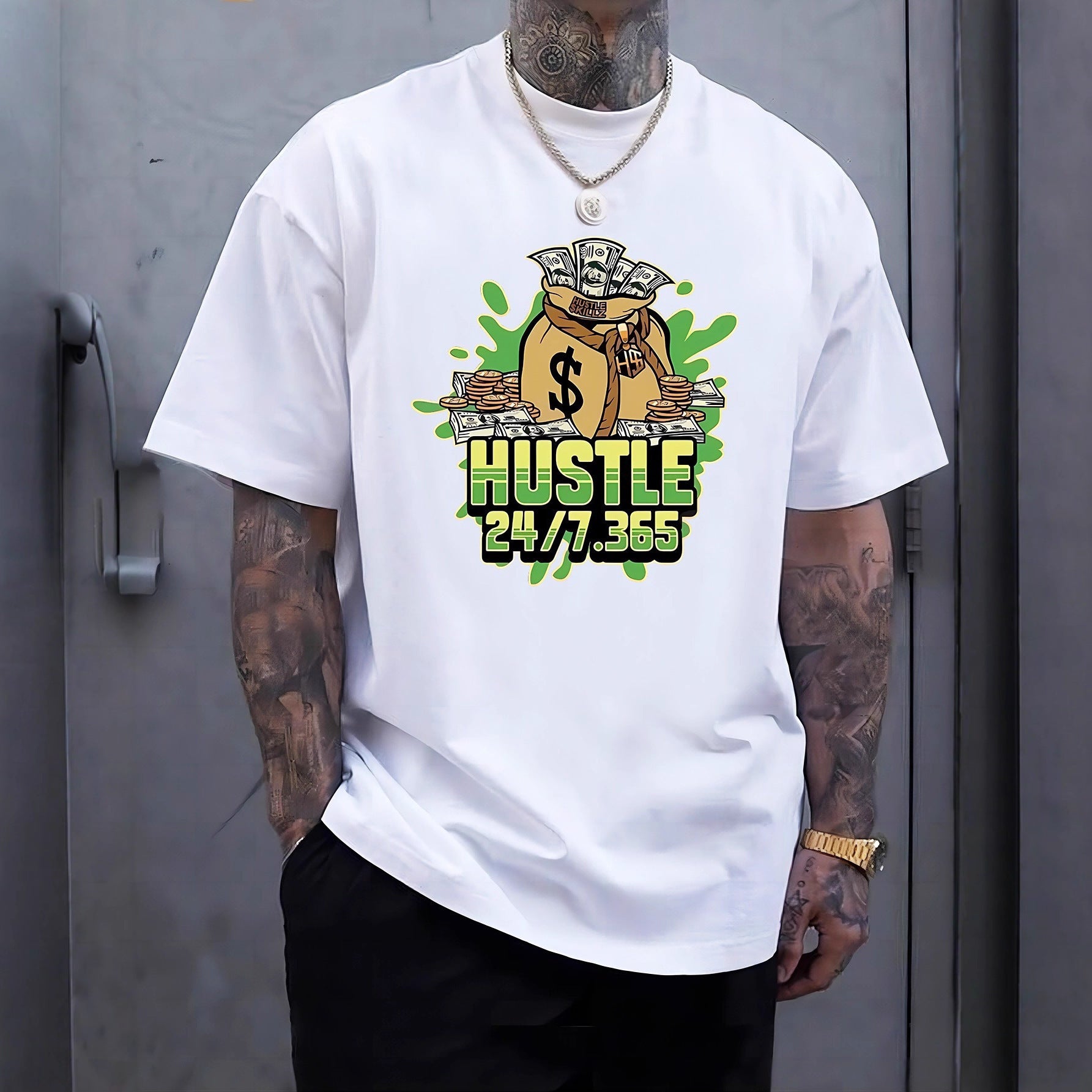 Printed Men's Summer Casual Short Sleeve Breathable T-shirt