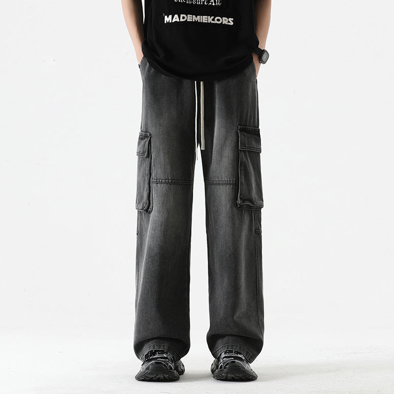 Men's Retro Pocket Stitching Jeans