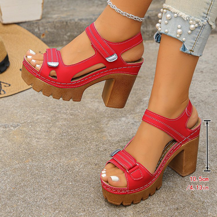 Thick Soled Straight Strap Sandals For Women