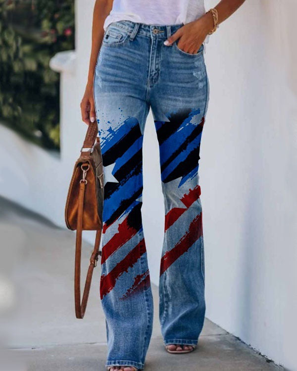 Womens Casual 3D patterned Jeans