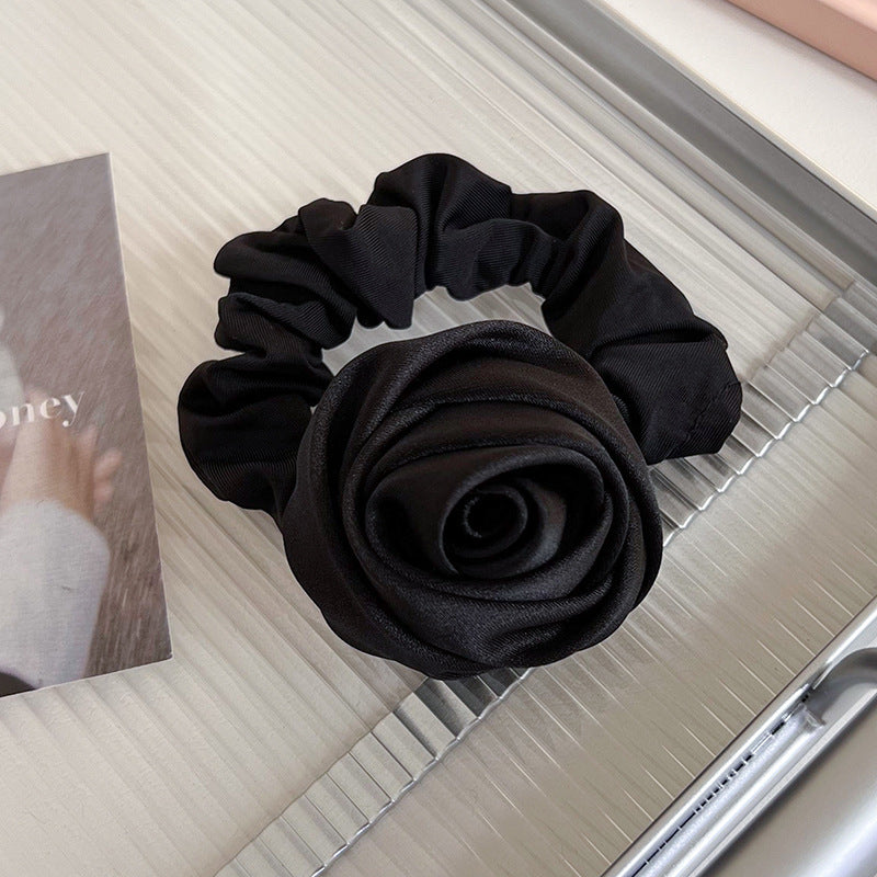Handmade Satin Rose Hair Ring Headdress High Elasticity