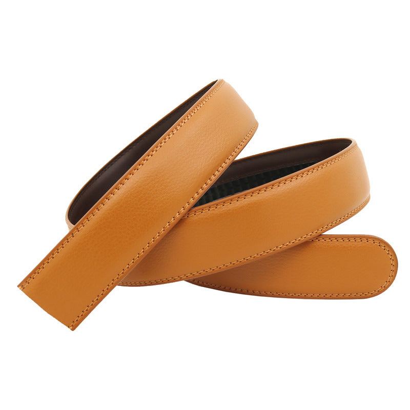 Men's Automatic Belt Body 3 5cm Genuine Leather Belt Without Buckle