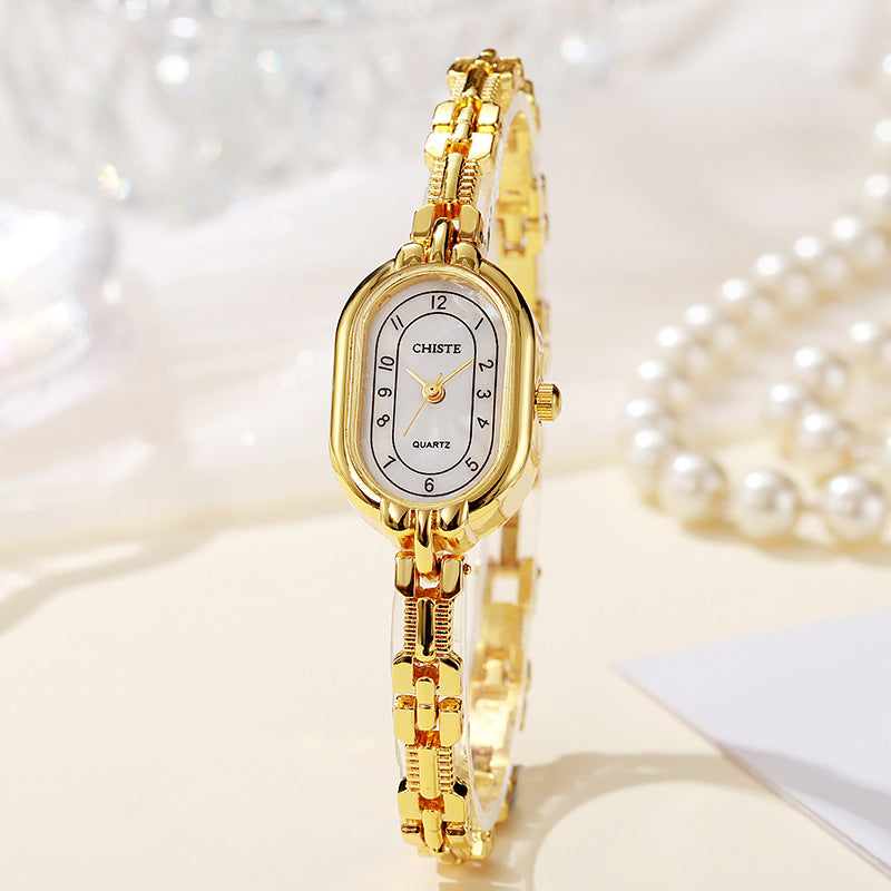 Retro Oval Women's Fritillary Student Bracelet Watch