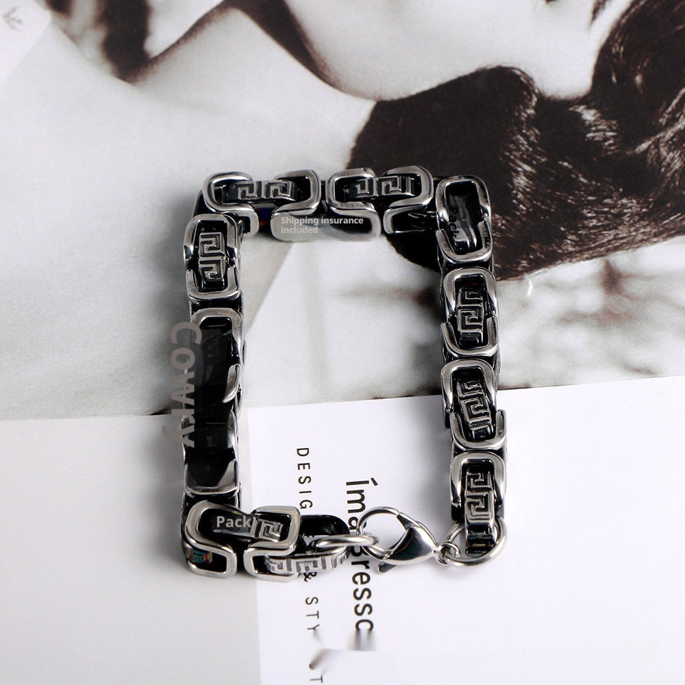 Titanium Steel Men's Bracelet Motorcycle Trampoline Chain