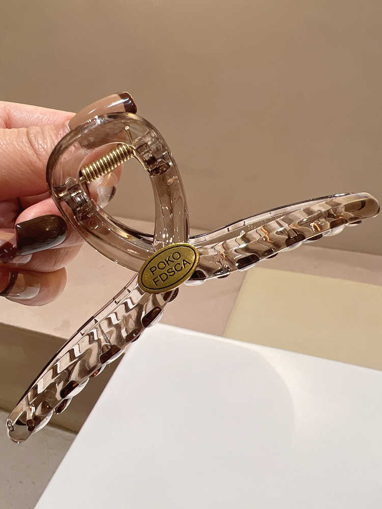 Distressed Ancient Gold Oval Autumn Tea Brown Big Hair Claws