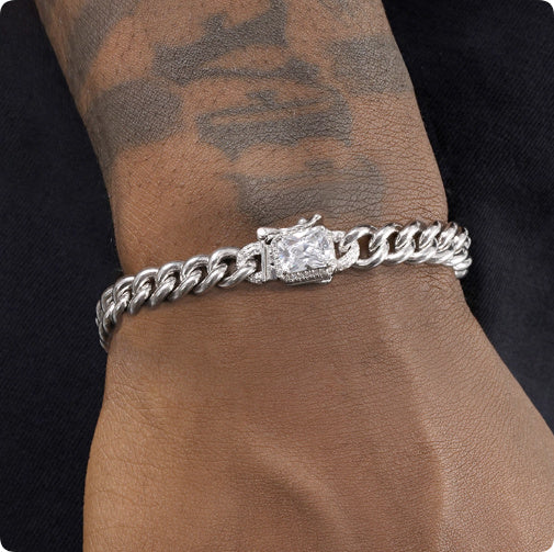 S925 Sterling Silver Cuban Bracelet Men And Women Hip Hop