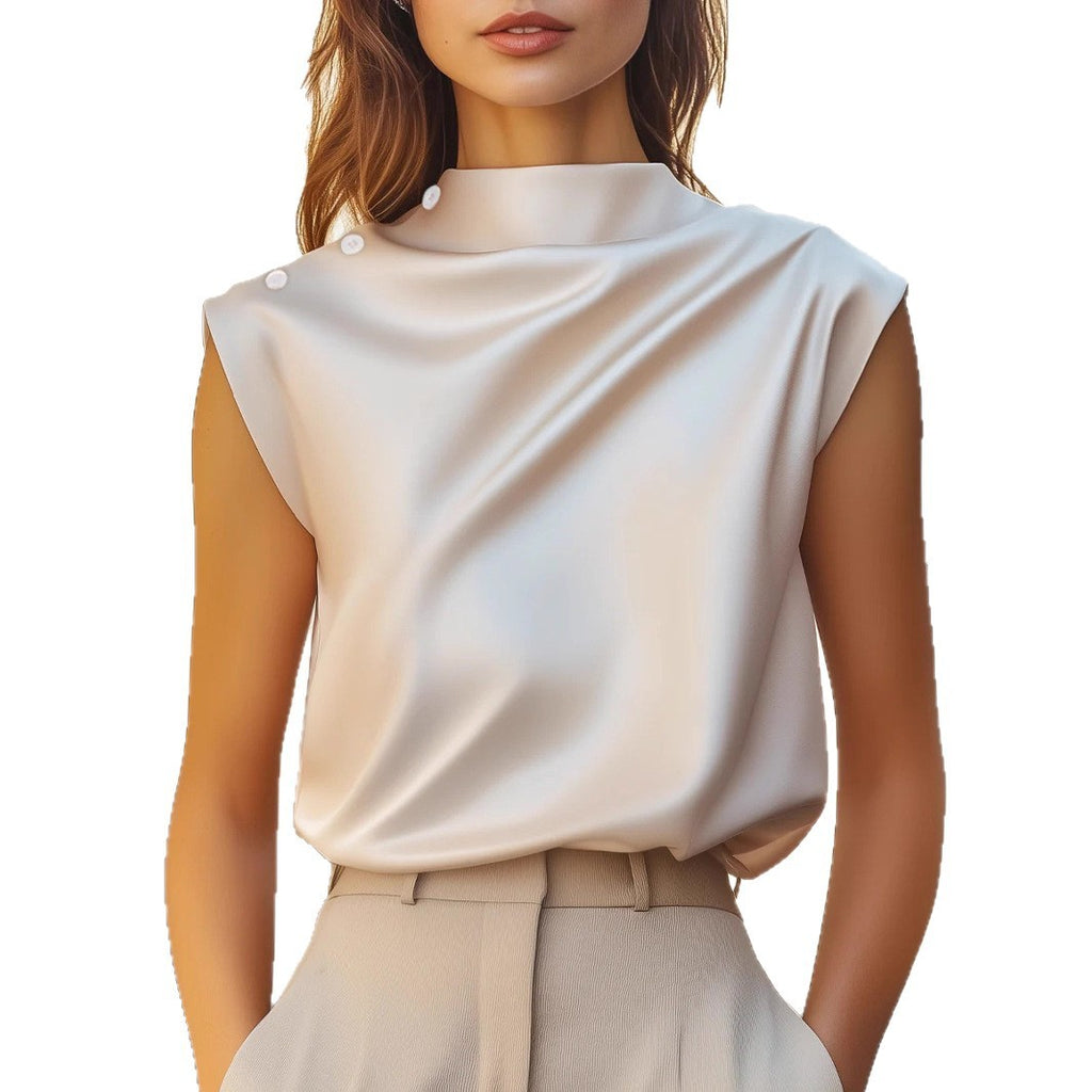 Summer Solid Color Satin Camisole Women's Top