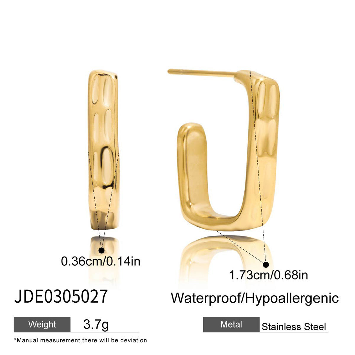Jieding European And American Stainless Steel C-shaped Ear Studs Light Luxury High Sense