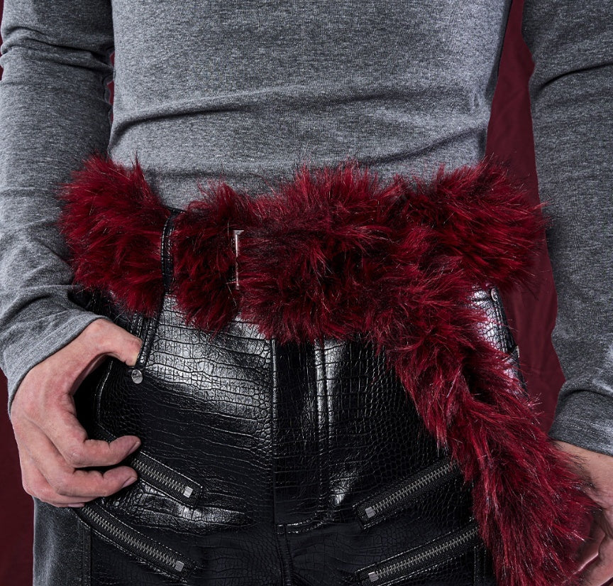 Creative And Versatile Letter Embroidered Fur Belt