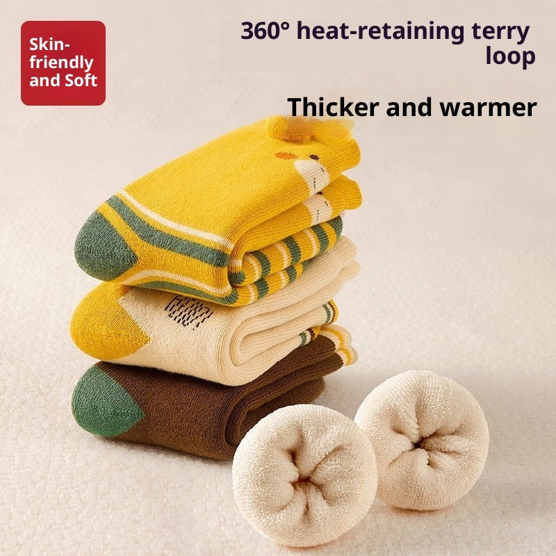 Baby Socks Cartoon Giraffe Winter Thicken Thermal Cute