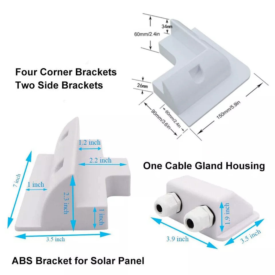 7PCS Solar Panel Mounting Brackets Kit Corner Caravan RV Boat Yacht Roof Mount