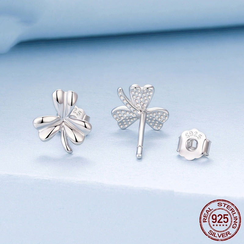 Simple Fashion Leaves S925 Sterling Silver Stud Earrings