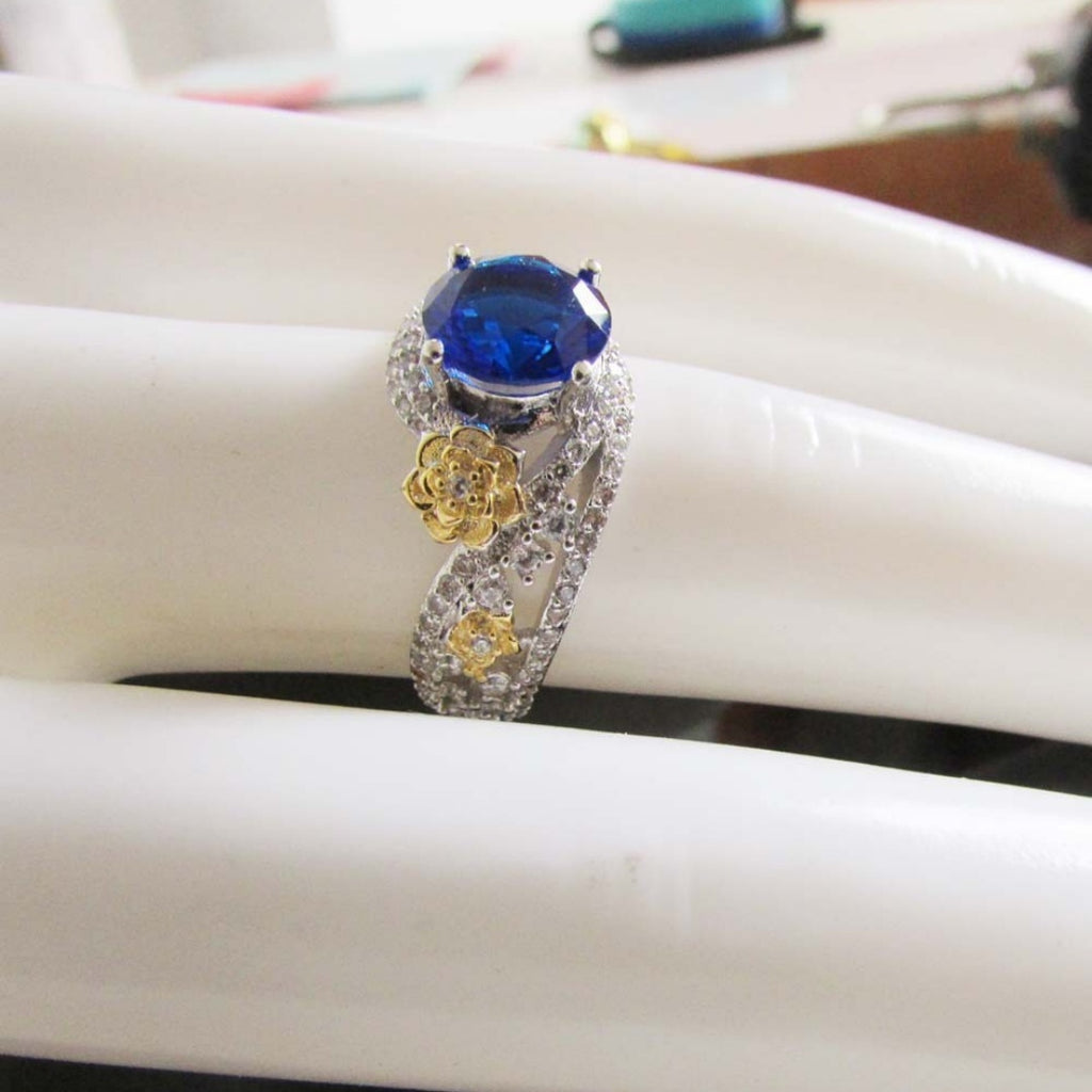 Flower Rose Two-tone Ring For Women