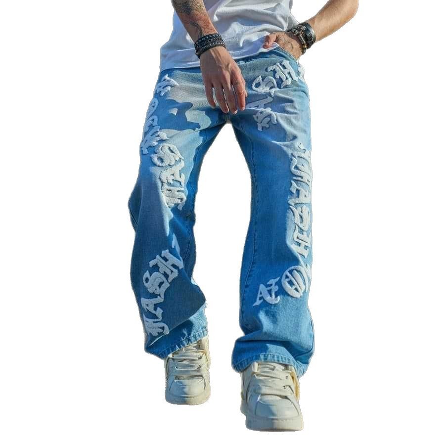 Fashion Simple Loose Straight Casual Jeans