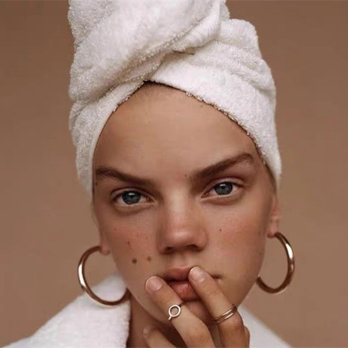 European And American Copper-plated Gold Thick Hoop Earrings