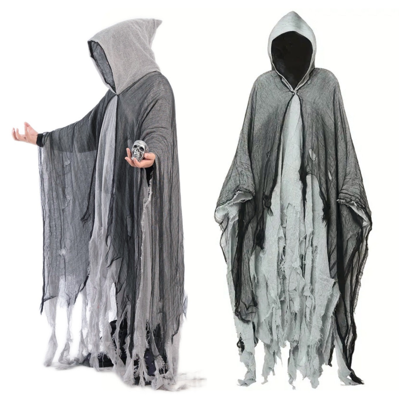Halloween Witch Cloak Skull-patterned Clothes Death Costume Props