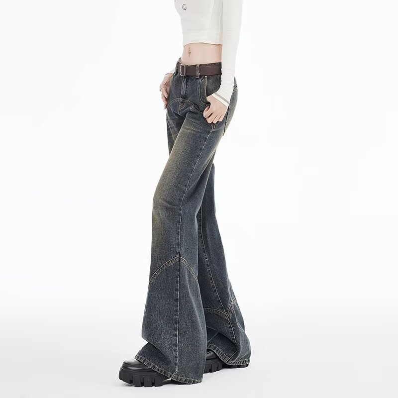 Womens Retro High-Waisted Denim Jeans New Loose Style For FallWinter
