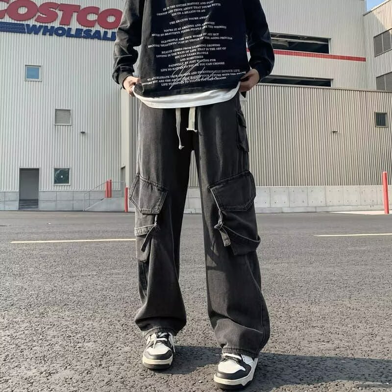 Heavy-duty Loose Multi-pocket Washed Casual Pants