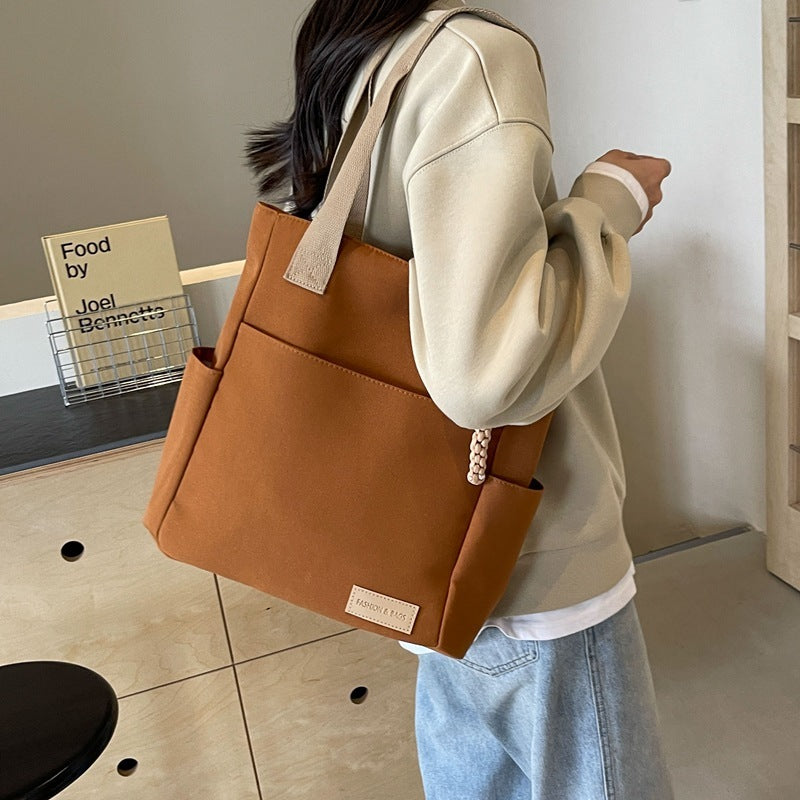 Women's All-match Underarm Large Capacity Canvas Satchel