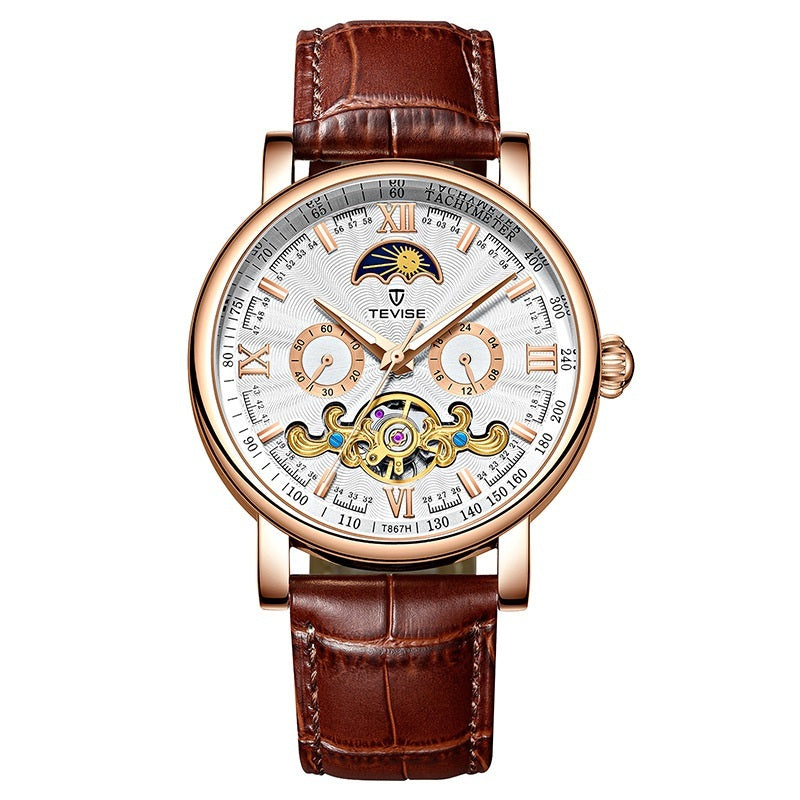 Calendar Large Dial Stylish Thin Mechanical Watch