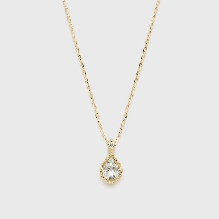 Aquamarine Blue Sky Flower Water Drop Hollow Corrugated Necklace