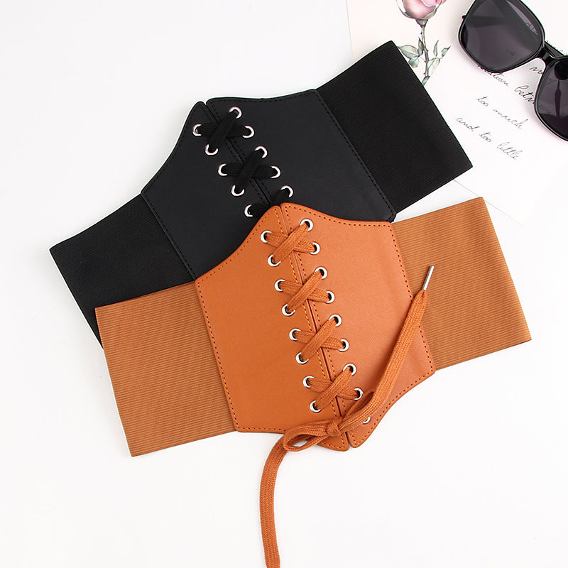 Summer Retro Fashion Tight Wide Waist Seal Women's Elastic Stretch Belt