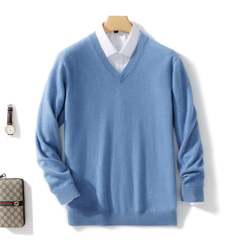 Men's Solid Color Plus Size Winter Bottoming Knitted Sweater