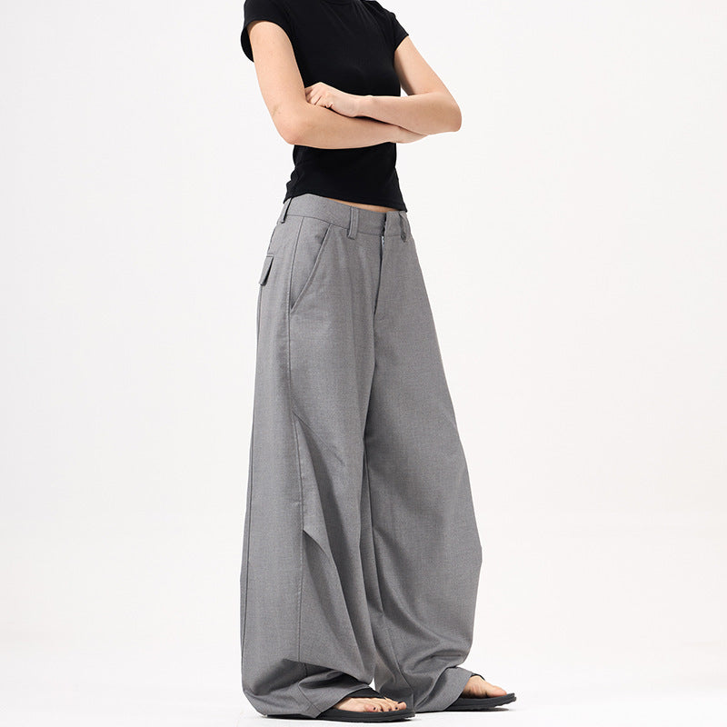 Retro High Grade Pleated Women's Wide-leg Pants