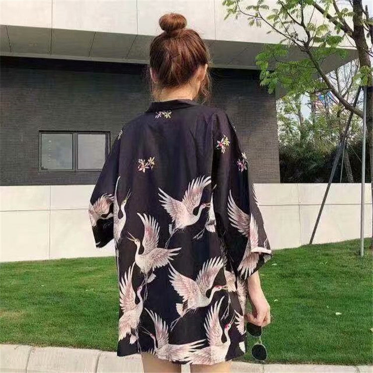 Women's Korean-style Chinese-style Tang Suit Trendy Three-quarter-length Robe