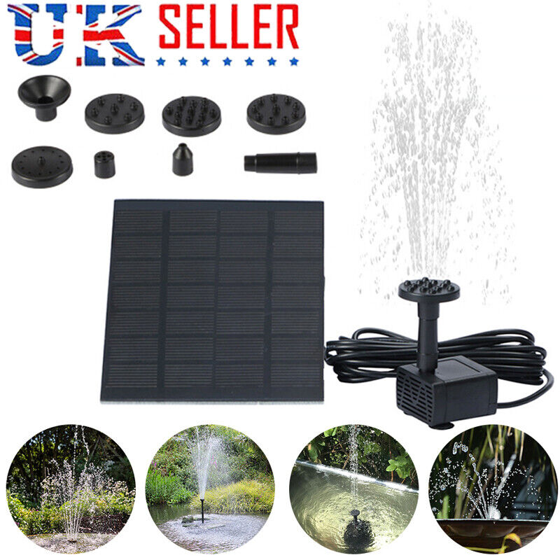 Solar Panel Powered Water Feature Garden Pool Pond Fish Aquarium Fountain