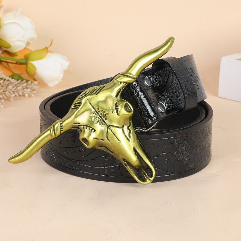 Belt Cow Head Buckle Men