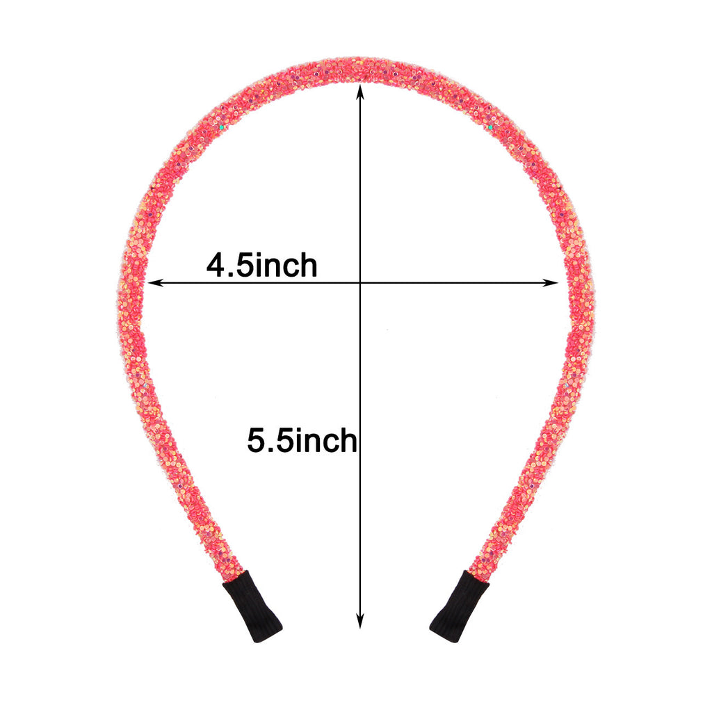 Women's 5mm Onion Powder Color Sequin Bundle Hairpin Hair Hoop