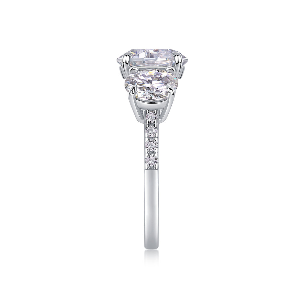 1Three Shining Stars - A Fashionable And Luxurious Jewelry Piece Set With 3-carat Moissanite S925 Sterling Silver And Platinum-plated Diamond Prohibit TikTok sales