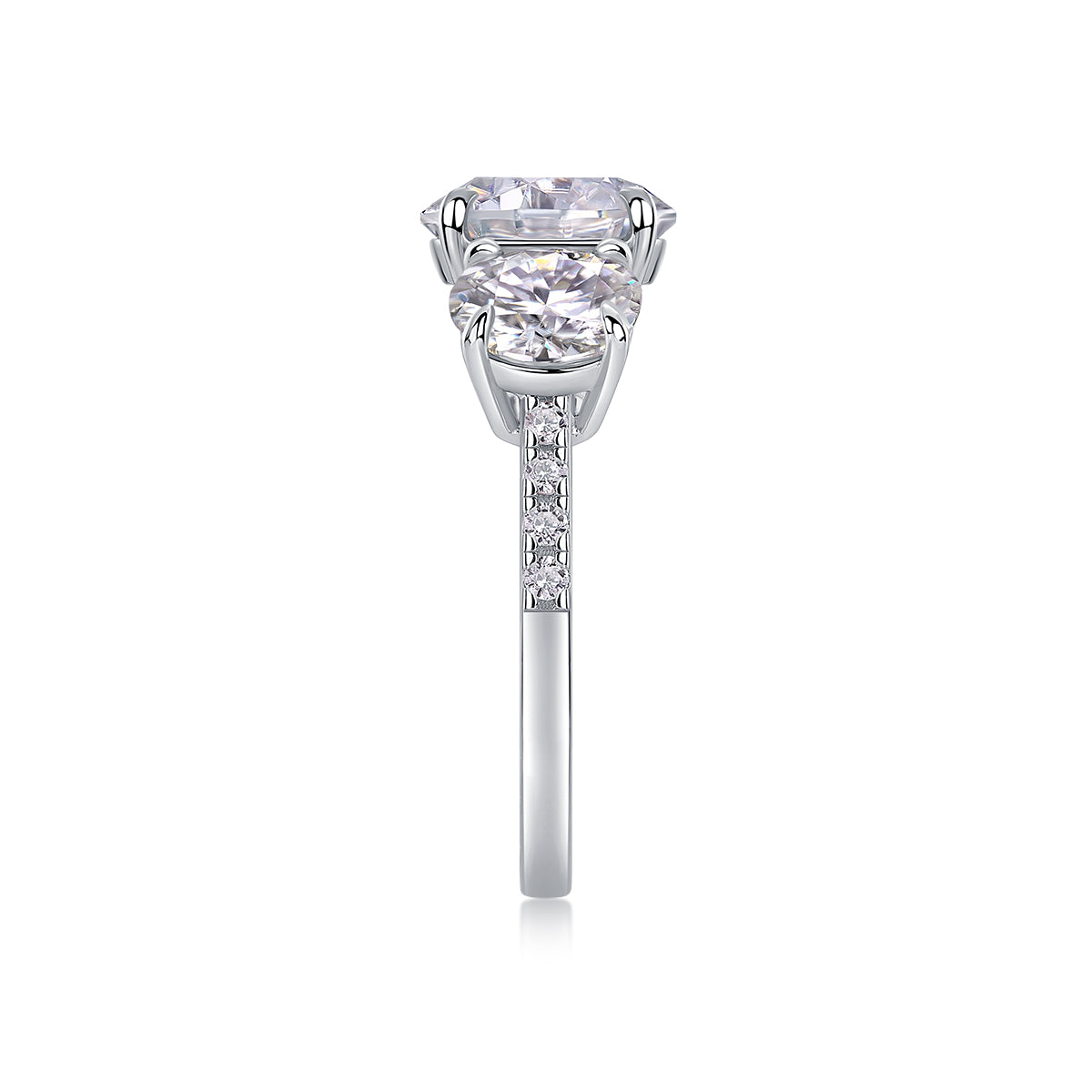 1Three Shining Stars - A Fashionable And Luxurious Jewelry Piece Set With 3-carat Moissanite S925 Sterling Silver And Platinum-plated Diamond Prohibit TikTok sales