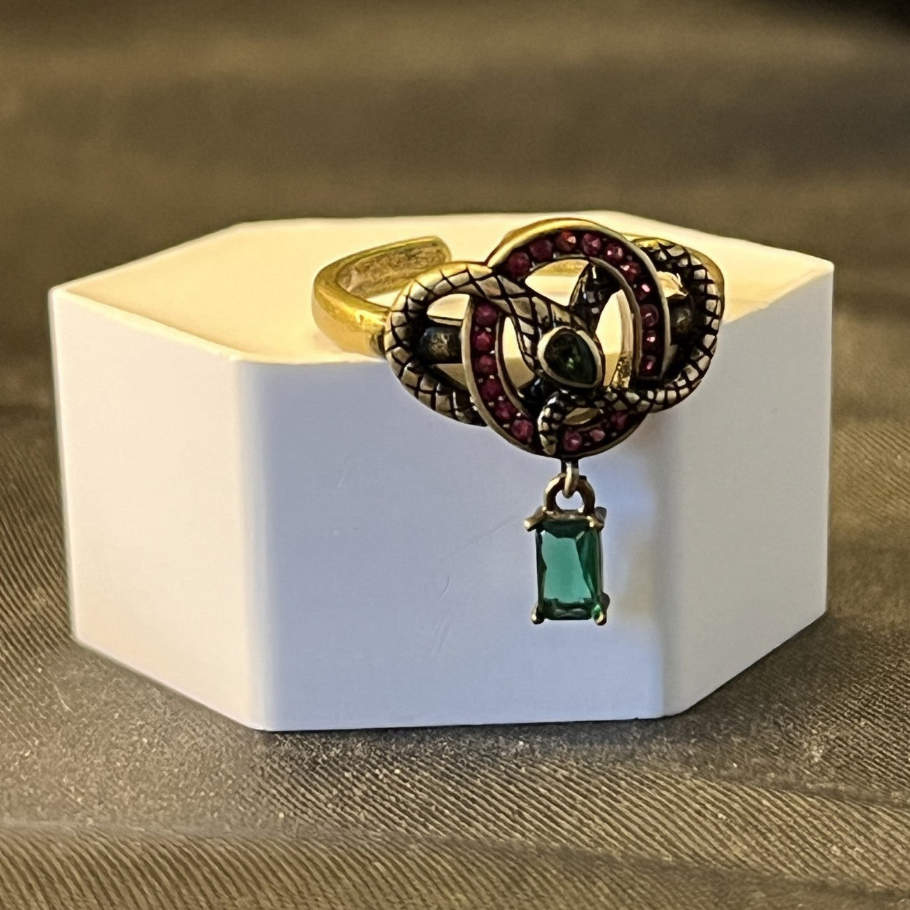 Xiao Vintage Snake Electroplated Black Gold Ring