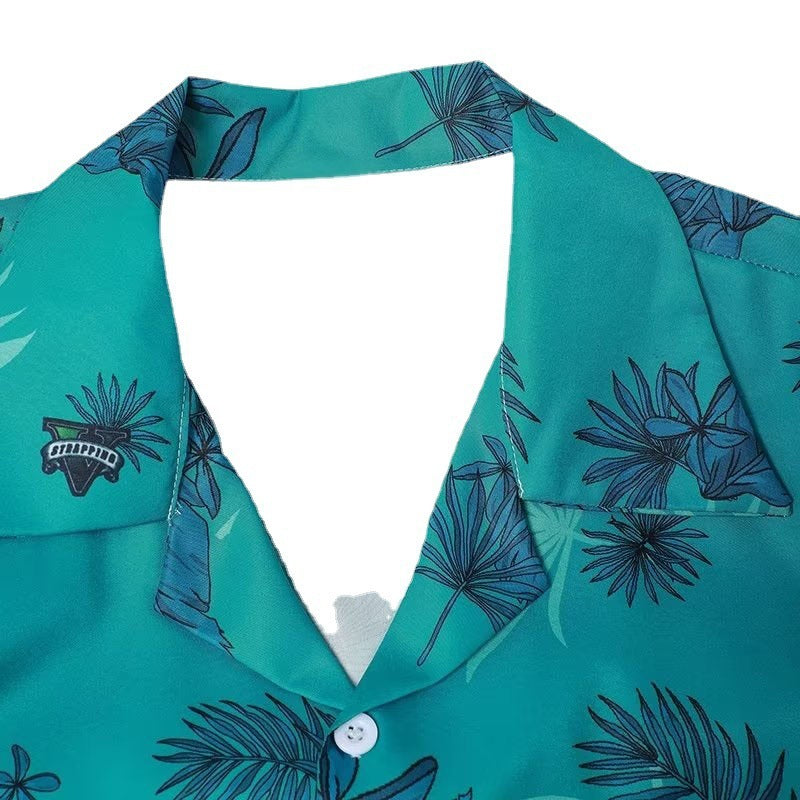 Summer Thin Printed Shirt New Hawaii Beach Shirt Loose
