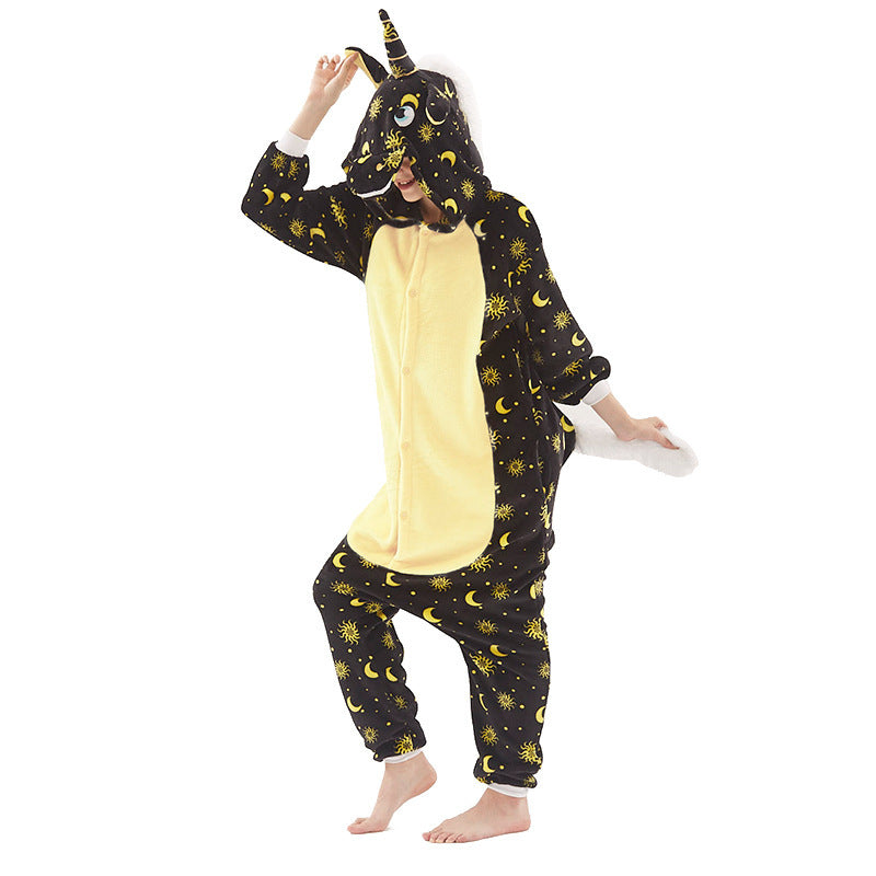 Autumn And Winter Flannel Cartoon Animal One-piece Pajamas