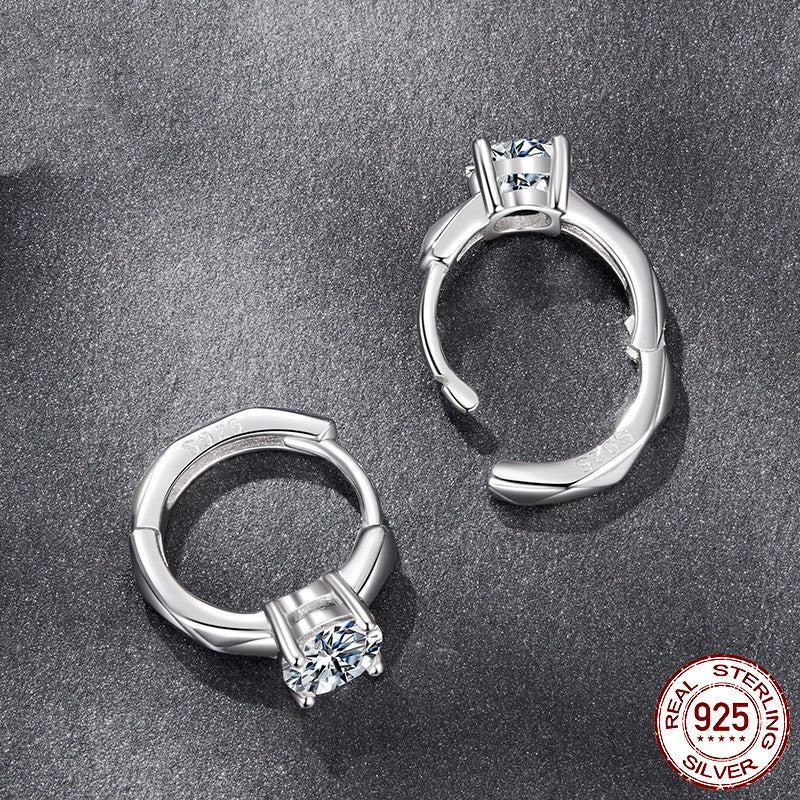 Original D Color 50 Points Shining Moissanite Ear Clip