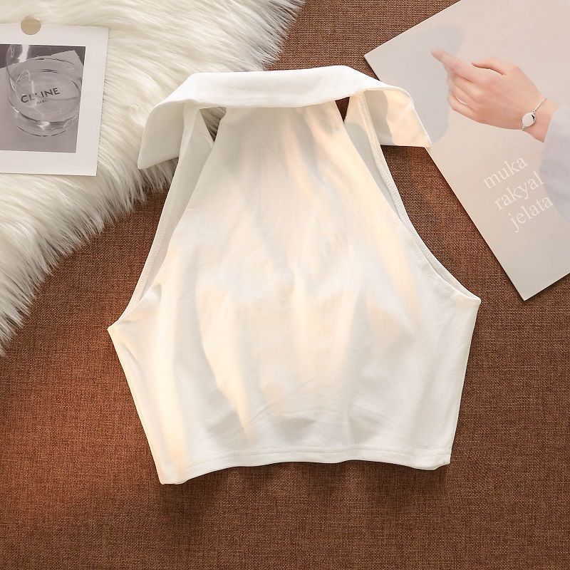 American-style Hanging On Neck Camisole Women's Summer Wear High-grade Strapless Sexy