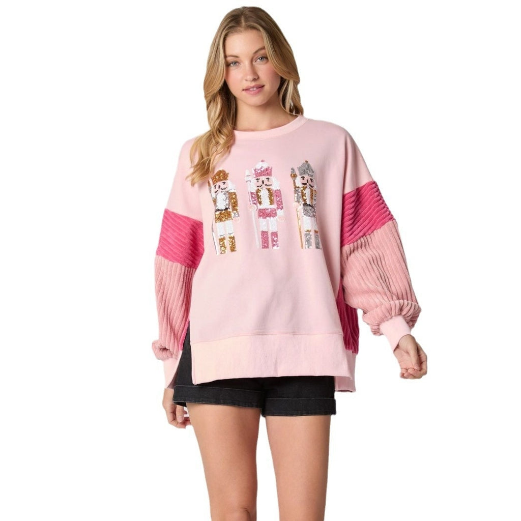 Women's Christmas Soldier Sequins Versatile Multicolor Hoodie