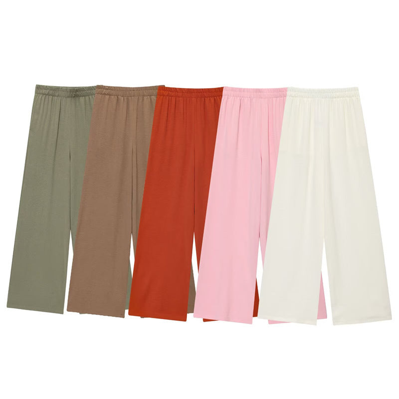 Spring New European And American Style Design Sense Shirt And Wide-leg Pants Temperament Suit