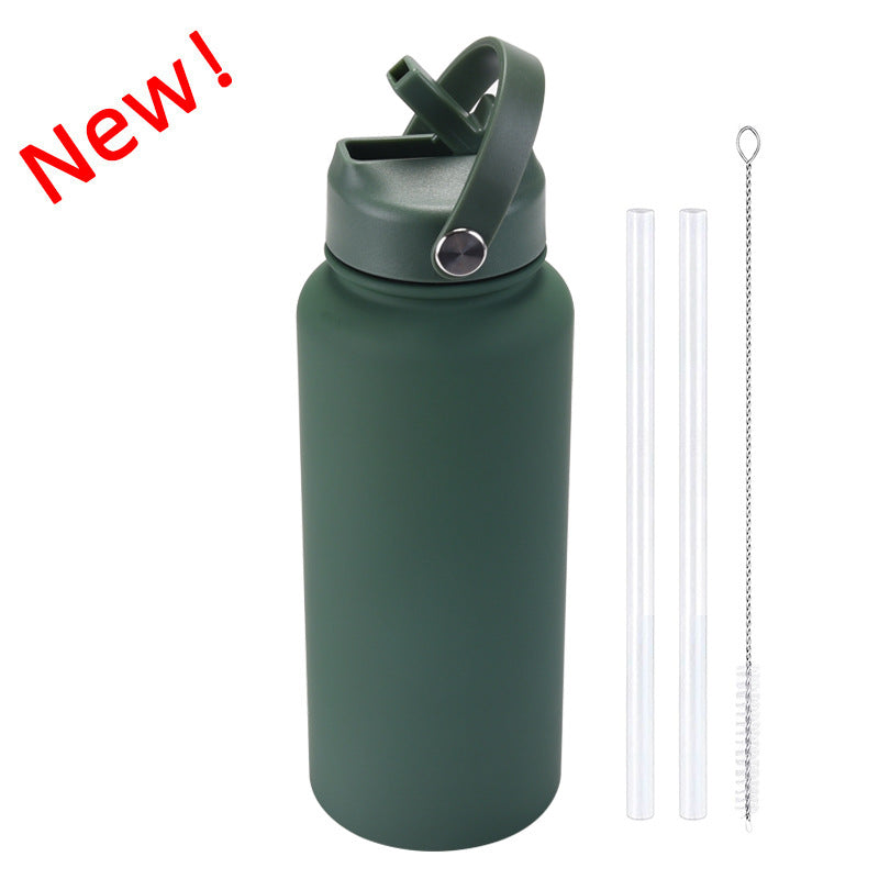 Sports Stainless Steel Large Capacity Straw Warm-keeping Water Cup